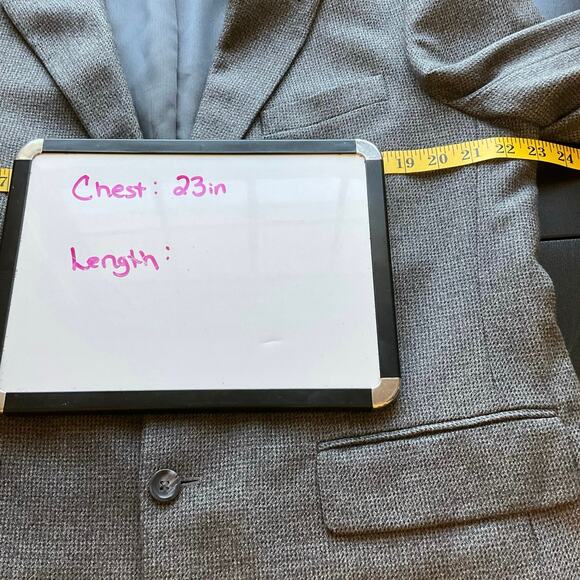 Oscar de la Renta 42R Gray Lambswool Cashmere Blazer Two Button Sport Coat - Picture 8 of 9